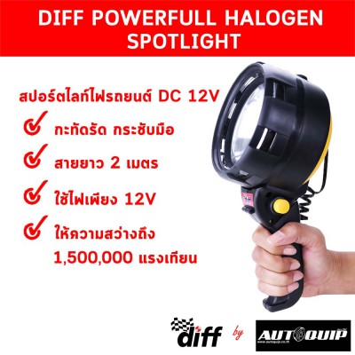  DIFF ไฟฉุกเฉินสปอร์ตไล์ทหน้ากลม Diff Powerfull Halogen Spotlight  ให้แสงสว่างที่มาก ใช้กับไฟรถยนต์ ใช้งานง่าย